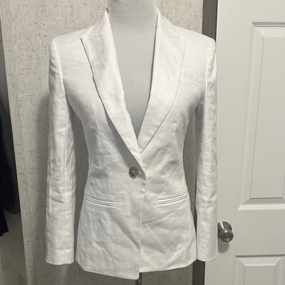 Jcrew women's linen blazer white 2
